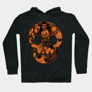 Spooky Skull Orange Hoodie